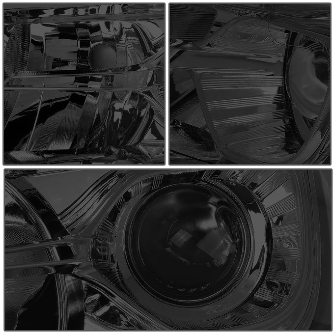D-Motoring - 14-16 Jeep Grand Cherokee Pre Facelift Headlights - Smoked Housing - Smoked Lens - Clear Corner - Plug-n-Play - Pair - 3
