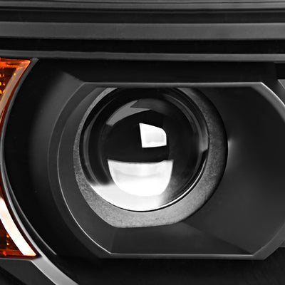 D-Motoring - Headlights - Black Housing - Amber Corner - Projector - Plug-n-Play - Pair - GMC Sierra 1500 / 2500HD / 3500HD - 2