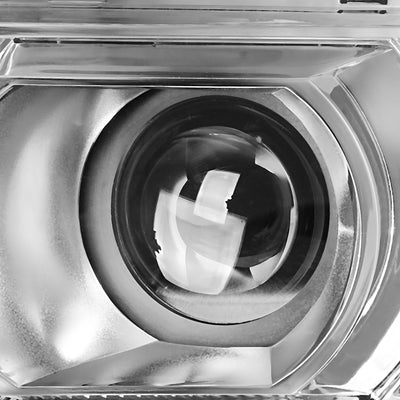 D-Motoring - Headlights - Chrome Housing - Clear Lens - Clear Corner - Projector - Plug-n-Play - Pair - GMC Sierra 1500 / 2500 / 3500 - 2
