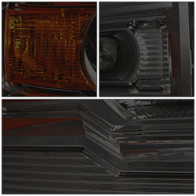 D-Motoring - Headlights - Smoked Lens - Amber Corner - Projector - Plug-n-Play - Pair - GMC Sierra 1500 / 2500 / 3500 - 3