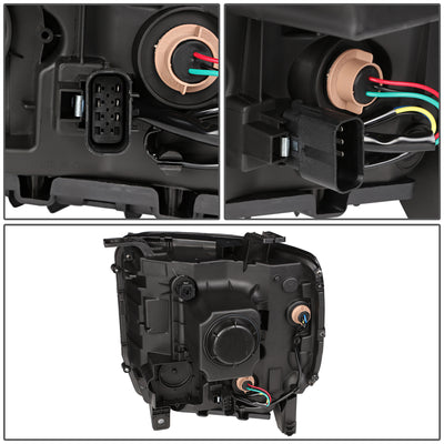 D-Motoring - Headlights - Smoked Lens - Amber Corner - Projector - Plug-n-Play - Pair - GMC Sierra 1500 / 2500 / 3500 - 4