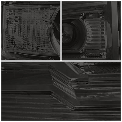 D-Motoring - Headlights - Smoked Lens - Clear Corner - Projector - Plug-n-Play - Pair - GMC Sierra 1500 / 2500 / 3500 - 3