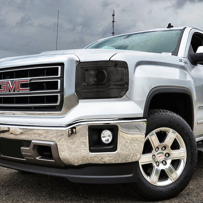 D-Motoring - Headlights - Smoked Lens - Clear Corner - Projector - Plug-n-Play - Pair - GMC Sierra 1500 / 2500 / 3500 - 5