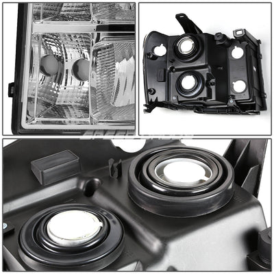 D-Motoring - Headlights - Chrome Housing - Amber Corner - Plug-n-Play - Pair - GMC Sierra 1500 / 2500 / 3500 - 4