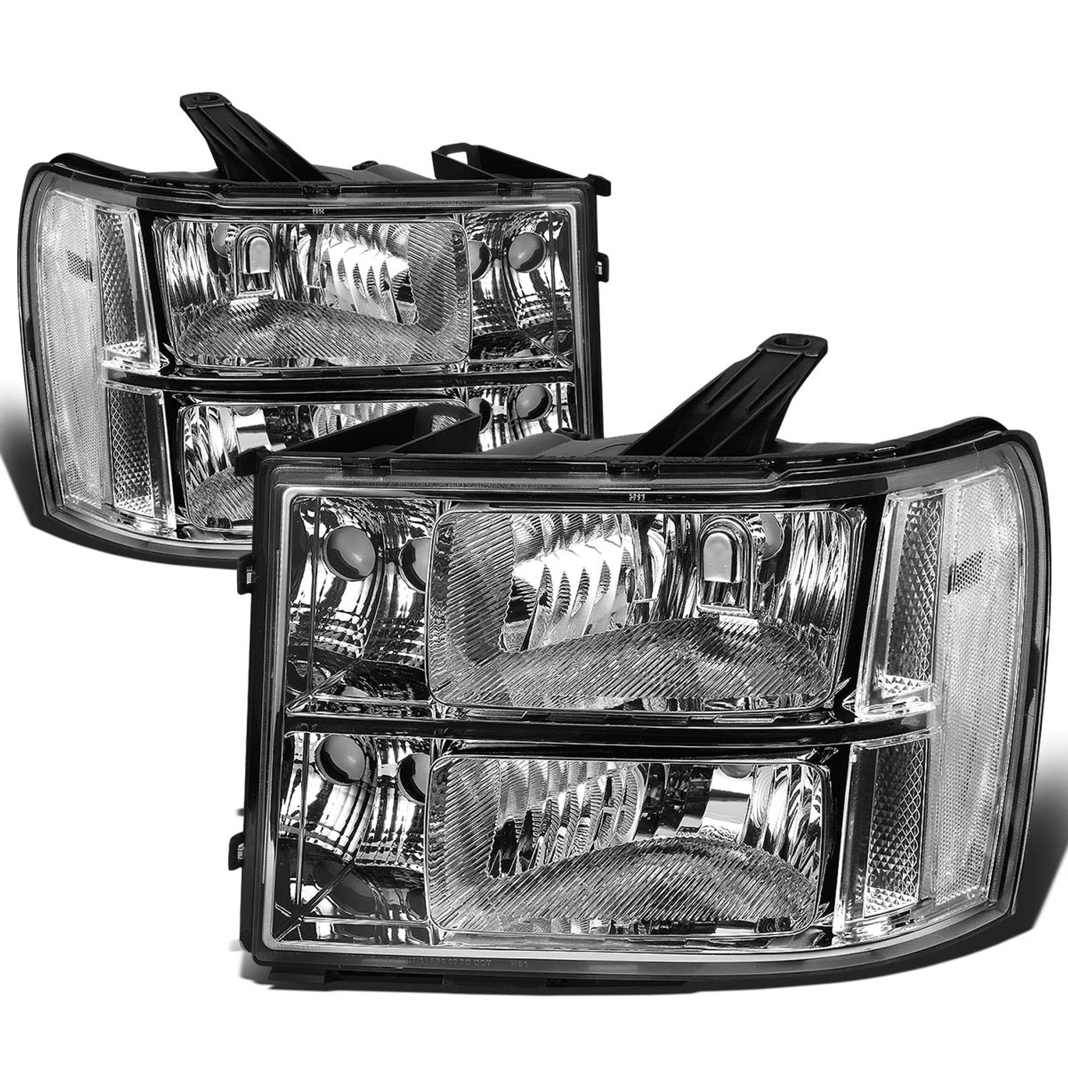 D-Motoring - Headlights - Chrome Housing - Plug-n-Play - Pair - GMC Sierra 1500 / 2500 / 3500 - 1