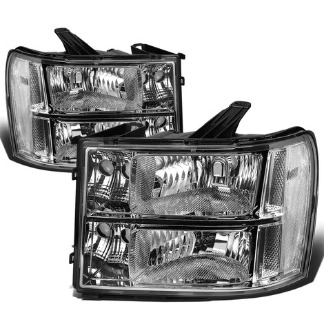 D-Motoring - Headlights - Chrome Housing - Plug-n-Play - Pair - GMC Sierra 1500 / 2500 / 3500 - 1