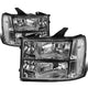 D-Motoring - Headlights - Chrome Housing - Plug-n-Play - Pair - GMC Sierra 1500 / 2500 / 3500 - 1