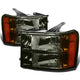 D-Motoring - Headlights - Smoked Lens - Amber Corner - Plug-n-Play - Pair - GMC Sierra 1500 / 2500 / 3500 - 1