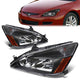 03-07 Honda Accord Headlights - Black Housing - Amber Corner - Plug-n-Play - Pair