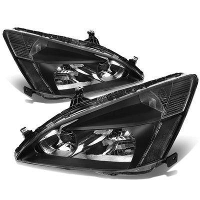 D-Motoring - Headlights - Black Housing - Plug-n-Play - Pair - 03-07 Honda Accord - 1