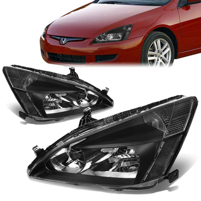 03-07 Honda Accord Headlights - Black Housing - Plug-n-Play - Pair