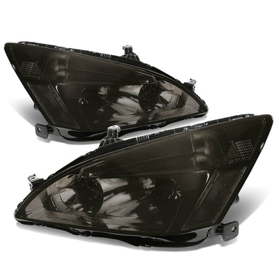 D-Motoring - Headlights - Smoked Lens - Clear Corner - Plug-n-Play - Pair - 03-07 Honda Accord - 1
