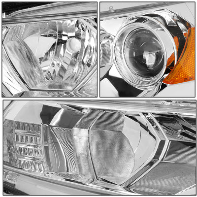 D-Motoring - 08-12 Honda Accord 2-Dr CoupeHeadlights - Chrome Housing - Clear Lens - Amber Corner - Plug-n-Play - Pair - 3