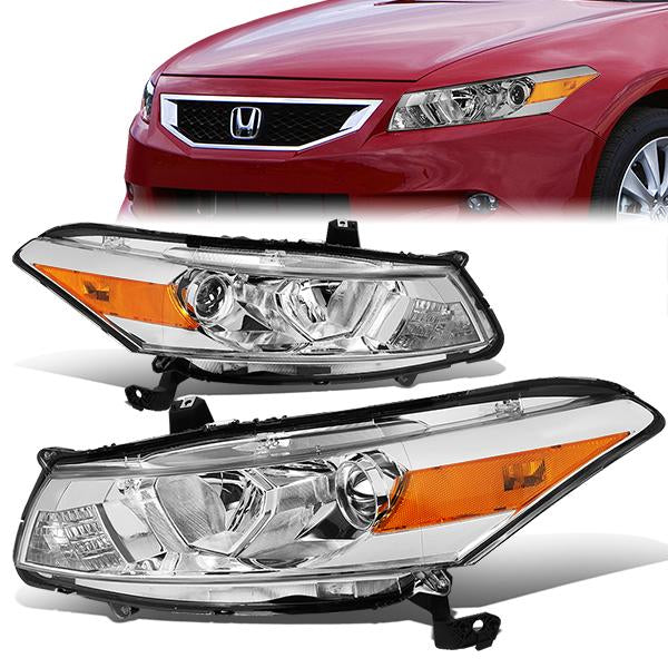 08-12-honda-accord-2-dr-coupeheadlights-chrome-housing-clear-lens-amber-corner-plug-n-play-pair-hl-oh-ha082d-ch-am-t2 - 1