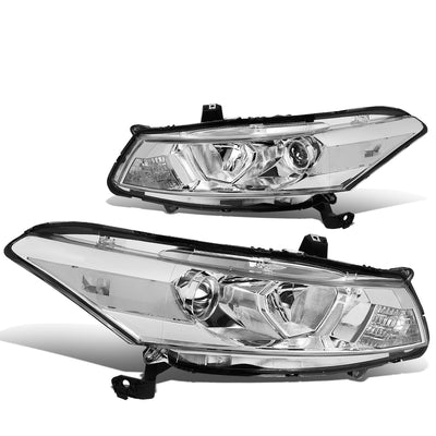 08-12 Honda Accord 2-Dr Coupe Headlights - Chrome Housing - Clear Lens - Clear Corner - Plug-n-Play - Pair