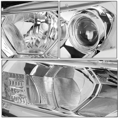 D-Motoring - 08-12 Honda Accord 2-Dr CoupeHeadlights - Chrome Housing - Clear Lens - Clear Corner - Plug-n-Play - Pair - 3