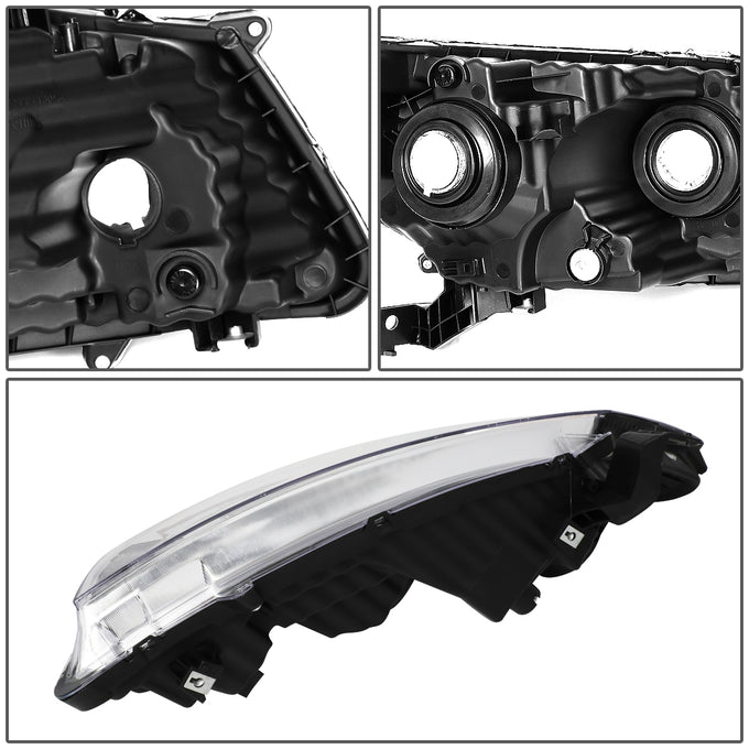 D-Motoring - 08-12 Honda Accord 2-Dr CoupeHeadlights - Chrome Housing - Clear Lens - Clear Corner - Plug-n-Play - Pair - 5
