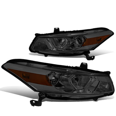 08-12 Honda Accord 2-Dr Coupe Headlights - Smoked Housing - Amber Corner - Plug-n-Play - Pair