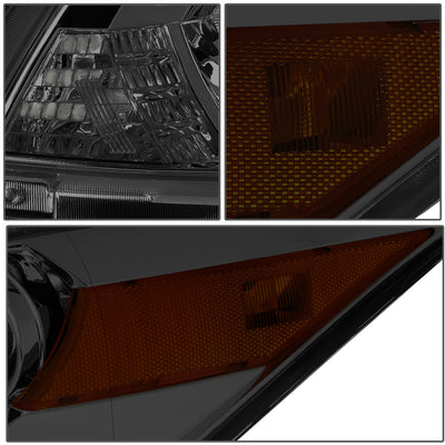 D-Motoring - 08-12 Honda Accord 2-Dr CoupeHeadlights - Smoked Housing - Amber Corner - Plug-n-Play - Pair - 4
