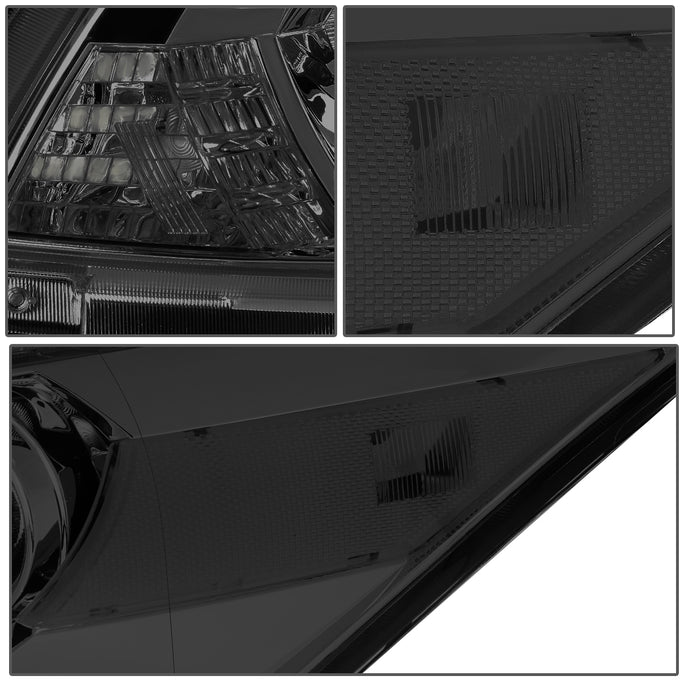 D-Motoring - 08-12 Honda Accord 2-Dr CoupeHeadlights - Smoked Housing - Clear Corner - Plug-n-Play - Pair - 4