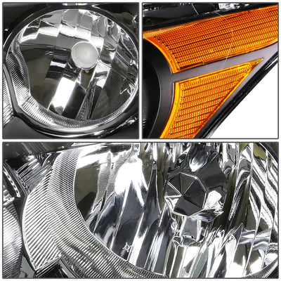 D-Motoring - Headlights - Black Housing - Amber Corner - Plug-n-Play - Pair - 08-12 Honda Accord 4-Door - 2