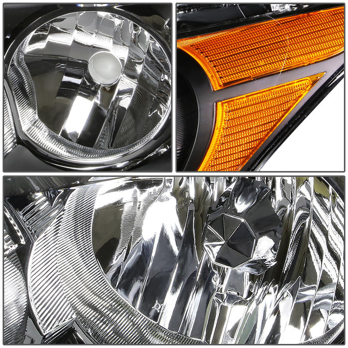 D-Motoring - Headlights - Black Housing - Amber Corner - Plug-n-Play - Pair - 08-12 Honda Accord 4-Door - 2