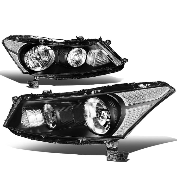 D-Motoring - Headlights - Black Housing - Plug-n-Play - Pair - 08-12 Honda Accord 4-Door - 1