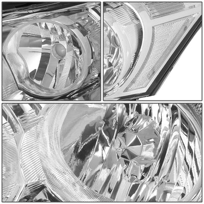 D-Motoring - Headlights - Chrome Housing - Plug-n-Play - Pair - 08-12 Honda Accord 4-Door - 2