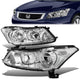 08-12 Honda Accord Headlights - Chrome Housing - Plug-n-Play - Pair