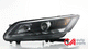 D-Motoring - Headlights - Black Housing - Amber Corner - Projector - Plug-n-Play - Pair - 13-15 Honda Accord 4-Door Sedan - 2