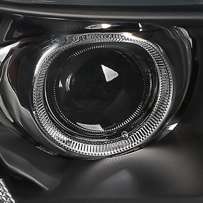 D-Motoring - Headlights - Black Housing - Clear Corner - Projector - Plug-n-Play - Pair - 13-15 Honda Accord 4-Door Sedan - 3