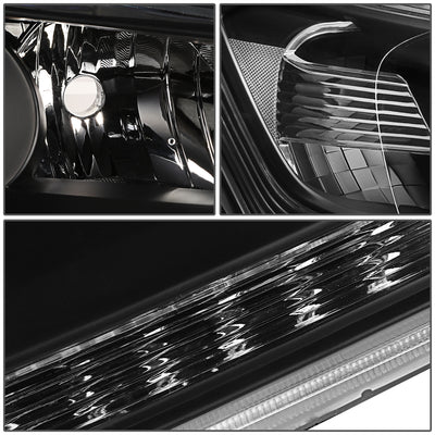 D-Motoring - Headlights - Black Housing - Clear Corner - Projector - Plug-n-Play - Pair - 13-15 Honda Accord 4-Door Sedan - 4