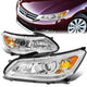 13-15 Honda Accord Headlights - Chrome Housing - Amber Corner - Projector - Plug-n-Play - Pair