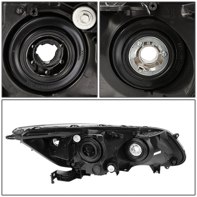 D-Motoring - Headlights - Chrome Housing - Clear Corner - Projector - Plug-n-Play - Pair - 13-15 Honda Accord 4-Door Sedan - 5