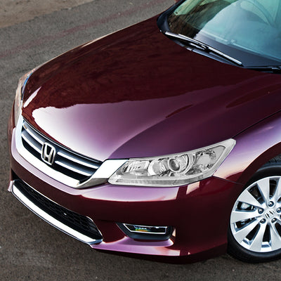 D-Motoring - Headlights - Chrome Housing - Clear Corner - Projector - Plug-n-Play - Pair - 13-15 Honda Accord 4-Door Sedan - 6