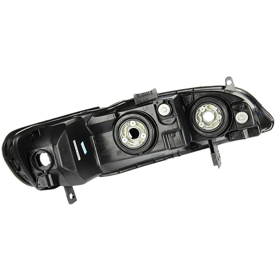 D-Motoring - Headlights - Black Housing - Amber Corner - Plug-n-Play - Pair - 98-02 Honda Accord - 4