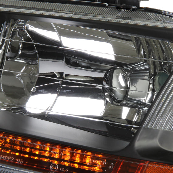 D-Motoring - Headlights - Black Housing - Amber Corner - Plug-n-Play - Pair - 98-02 Honda Accord - 6