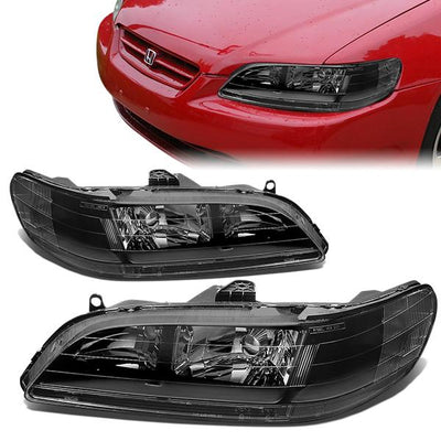 98-02 Honda Accord Headlights - Black Housing - Plug-n-Play - Pair