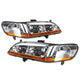 D-Motoring - Headlights - Chrome Housing - Amber Corner - Plug-n-Play - Pair - 98-02 Honda Accord - 1