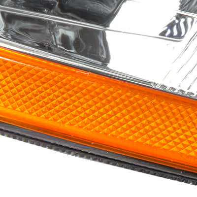 D-Motoring - Headlights - Chrome Housing - Amber Corner - Plug-n-Play - Pair - 98-02 Honda Accord - 3