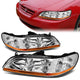 98-02 Honda Accord Headlights - Chrome Housing - Amber Corner - Plug-n-Play - Pair