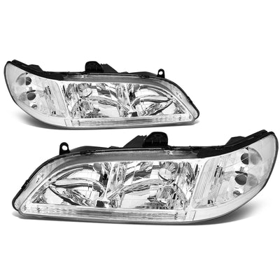 D-Motoring - Headlights - Chrome Housing - Plug-n-Play - Pair - 98-02 Honda Accord - 4