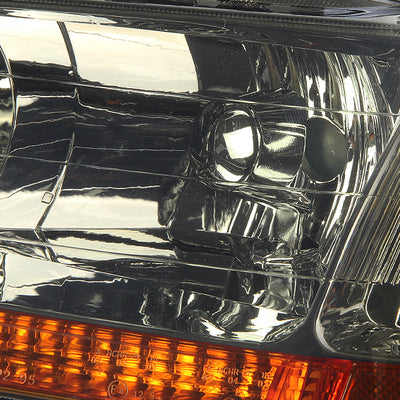 D-Motoring - Headlights - Smoked Lens - Amber Corner - Plug-n-Play - Pair - 98-02 Honda Accord - 6