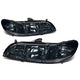 D-Motoring - Headlights - Smoked Lens - Clear Corner - Plug-n-Play - Pair - 98-02 Honda Accord - 1