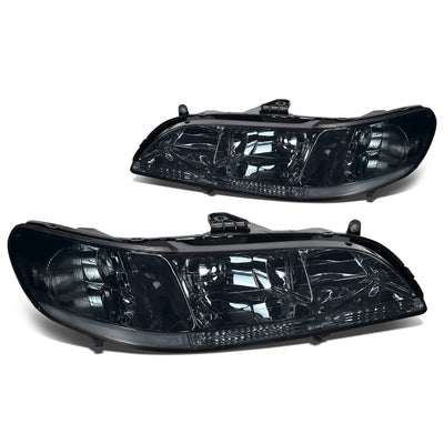 D-Motoring - Headlights - Smoked Lens - Clear Corner - Plug-n-Play - Pair - 98-02 Honda Accord - 3