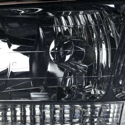 D-Motoring - Headlights - Smoked Lens - Clear Corner - Plug-n-Play - Pair - 98-02 Honda Accord - 2