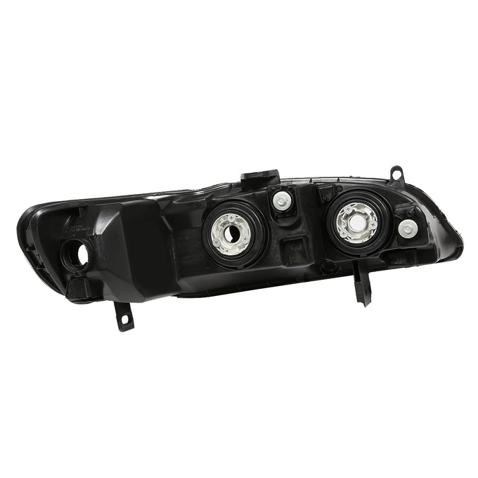 D-Motoring - Headlights - Smoked Lens - Clear Corner - Plug-n-Play - Pair - 98-02 Honda Accord - 6