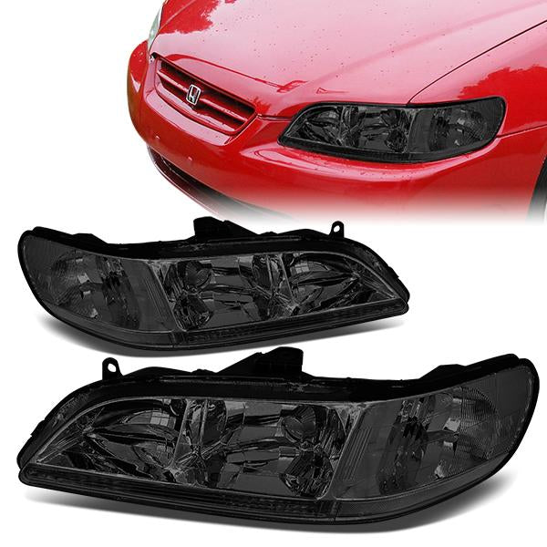 98-02 Honda Accord Headlights - Smoked Housing - Plug-n-Play - Pair