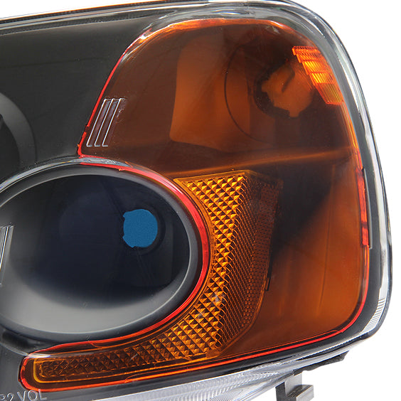 D-Motoring - Headlights - Black Housing - Amber Corner - Plug-n-Play - Pair - 01-03 Honda Civic - 6