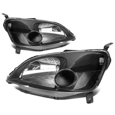 D-Motoring - Headlights - Black Housing - Plug-n-Play - Pair - 01-03 Honda Civic - 1
